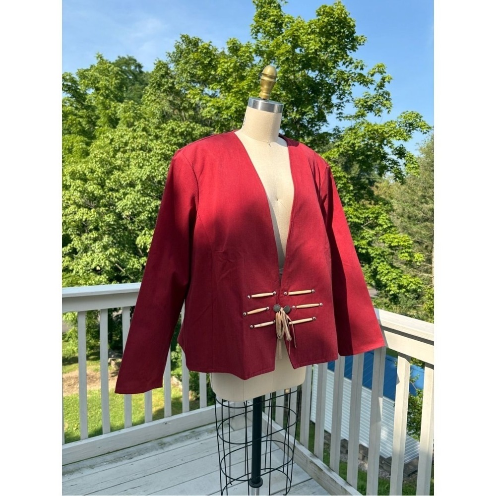 Vintage Yoakum Double D Ranch Western Jacket 2X Plus Size Red Cowgirl Rodeo - Picture 10 of 12